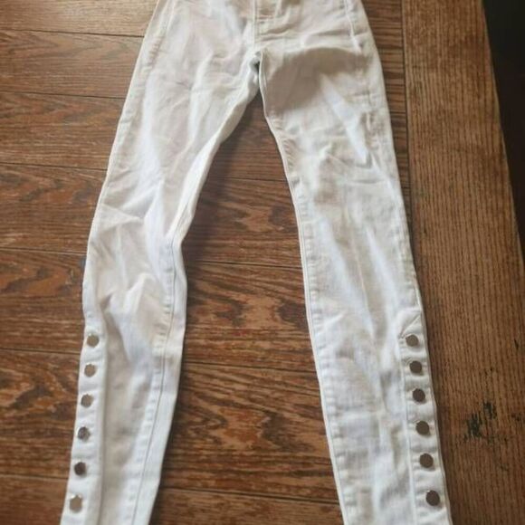 Veronica Beard White Kate High Rise Skinny Jeans w/ Snap Button Size 24 / 00 - Picture 2 of 5